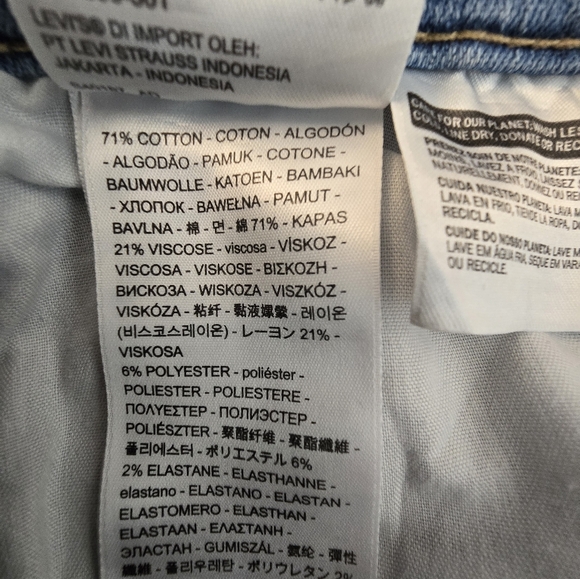 Levis Strauss Womens 711 Skinny Ankle Jeans Mid Rise 18W Plus Blue - Picture 9 of 14